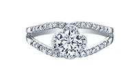 18K White Gold Palladium Alloy (hypoallergenic) 0.78-1.00cttw Round Brilliant Canadian Diamond Engagement Ring - / 0.78 Carat Total