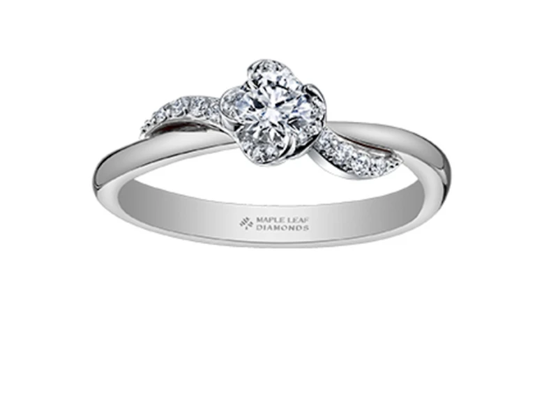 18K White Gold Palladium Alloy (hypoallergenic) 0.40-0.72cttw Round Brilliant Canadian Diamond Engagement Ring - / 0.40 Carat Total