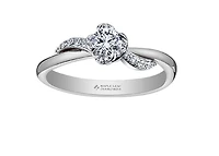 18K White Gold Palladium Alloy (hypoallergenic) 0.40-0.72cttw Round Brilliant Canadian Diamond Engagement Ring - / 0.40 Carat Total