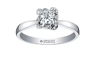 18K White Gold Palladium Alloy (hypoallergenic) 0.33-1.08cttw Princess Cut Canadian Diamond Engagement Ring - / 0.33 Carat Total