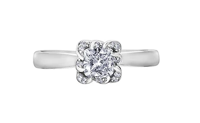 18K White Gold Palladium Alloy (hypoallergenic) 0.33-1.08cttw Cushion Cut Canadian Diamond Engagement Ring - / 0.33 Carat Total