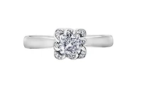 18K White Gold Palladium Alloy (hypoallergenic) 0.33-1.08cttw Cushion Cut Canadian Diamond Engagement Ring - / 0.33 Carat Total