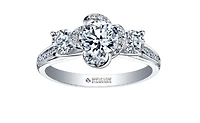 18K White Gold & Palladium Alloy (hypoallergenic) 0.65-1.65cttw 3 Stone Canadian Diamond Engagement Ring - / Carat Total