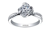 18K White Gold Palladium Alloy (hypoallergenic) -1.20cttw Round Brilliant Canadian Diamond Engagement Ring