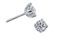 18K White Gold With Palladium Alloy (hypoallergenic) 0.15-2.00cttw Round Brilliant Canadian Diamond Earrings - Carat Total /