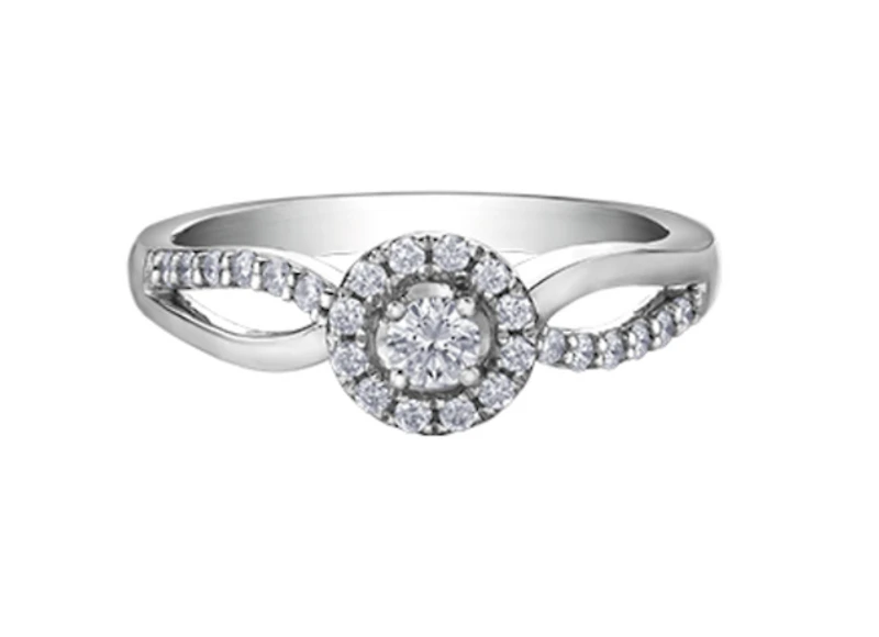 10K White Gold 0.30cttw Canadian Diamond Engagement Ring