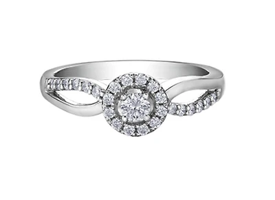 10K White Gold 0.30cttw Canadian Diamond Engagement Ring