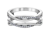 10K White Gold 0.15cttw Canadian Diamond Wedding Jacket/Band - 10K White Gold