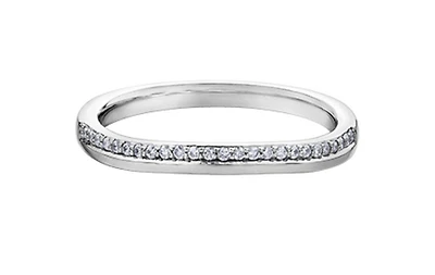 10K White Gold 0.10cttw Canadian Diamond Wedding Band - 10K White Gold