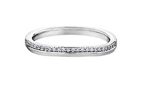 10K White Gold 0.10cttw Canadian Diamond Wedding Band - 10K White Gold