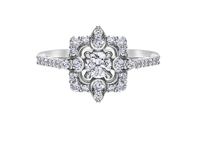 14K White Gold 0.75cttw Canadian Diamond Engagement Ring - / 4.5