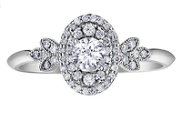 10K White Gold 0.41cttw Round Brilliant Canadian Diamond Engagement Ring - / 4.5