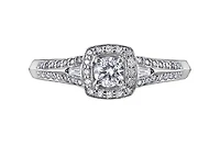 14K White Gold 0.45-95cttw Round Brilliant Canadian Diamond Engagement Ring - / Carat Total 5