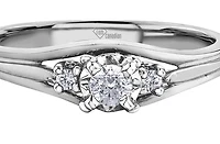 10K White Gold 0.18cttw Round Brilliant Canadian Diamond Engagement Ring