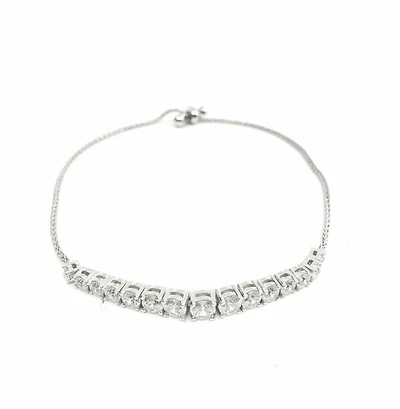 Sterling Silver & Cubic Zirconia Bracelet 7"