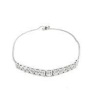Sterling Silver & Cubic Zirconia Bracelet 7"