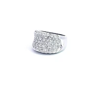 14K White Gold 2.15cttw Diamond Pave Saddle Ring, Size 6.5