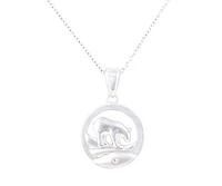 925 Sterling Silver 0.015cttw Canadian Diamond Spirit Bear Pendant