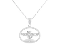 925 Sterling Silver 0.015cttw Canadian Diamond Thunderbird Pendant