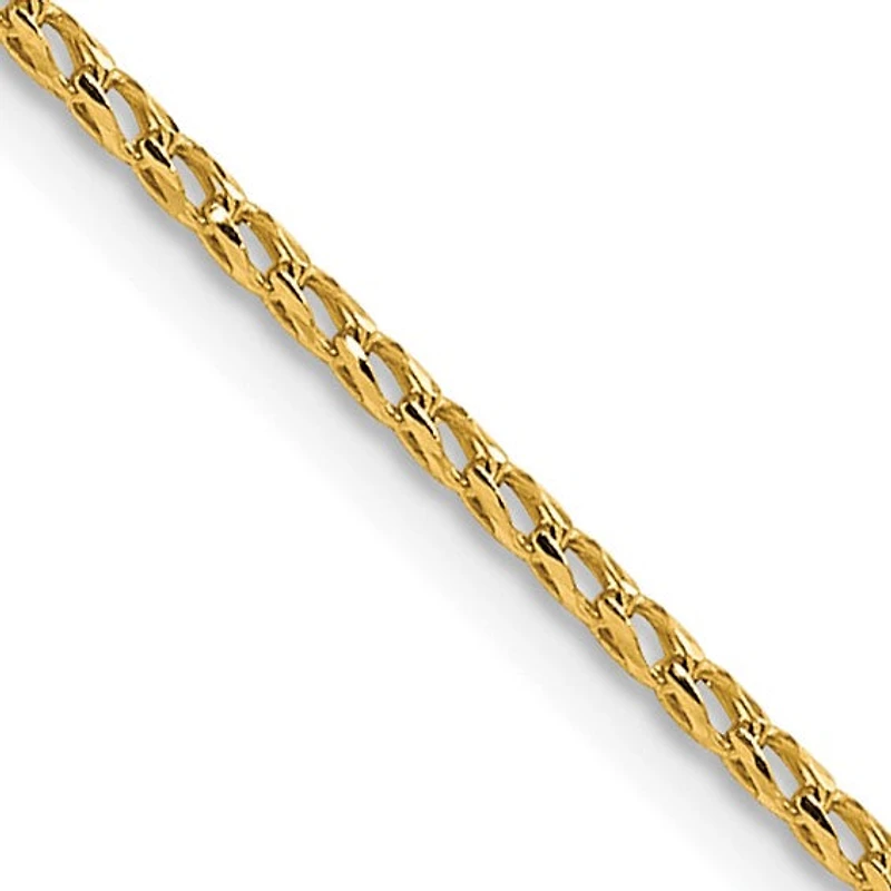 14K Gold 1mm Diamond Cut Open Franco Chain - /