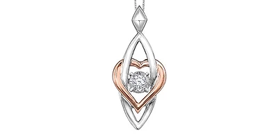 White & Rose Gold Diamond Pendant