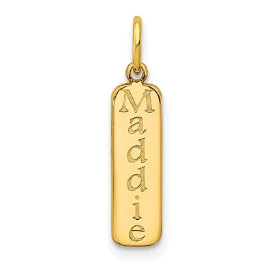 Vertical Bar Name Pendants - Sterling Silver