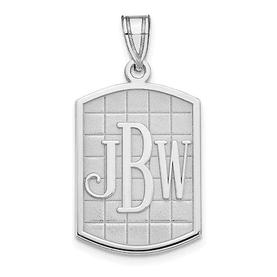 Casted High Polished Antiqued or Sandblast Monogram Pendant - Sterling Silver