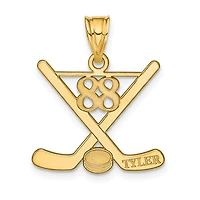 Laser Polished Name And Number Hockey Pendants - Sterling Silver
