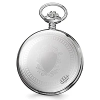 Charles Hubert Stainless Steel Black Dial Pocket Watch