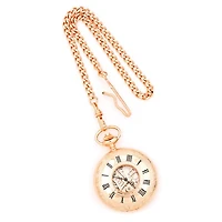 Charles Hubert Rose Gold Finish Brass Window Cover Pocket Watch