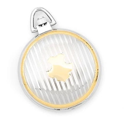 Charles Hubert 14K Gold Finish Two-tone White Dial Pocket Watch