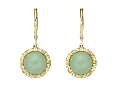 10K Yellow Gold 5.5cttw Jade Earrings