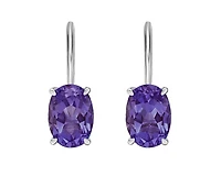 10K White Gold 1.95cttw Amethyst Drop Earrings with Lever Backs