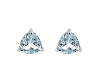 10K White Gold 5mm Aquamarine Stud Earrings