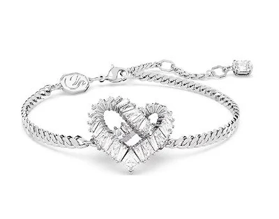 Swarovski Matrix Bracelet, Heart, White, Rhodium Plated - 5648299 - Discontinued