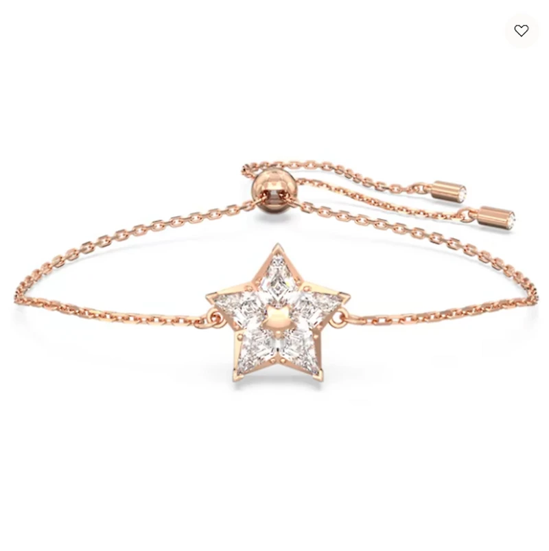 Swarovski Stella Bracelet Kite Cut, Star, White, Rose Gold-tone Plated - 5645460- Discontinued