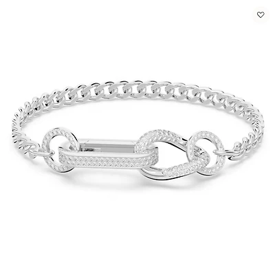 Swarovski Dextera Bracelet Pavé, Mixed Links, White, Rhodium Plated - 5642598