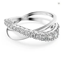 Swarovski Twist Ring White, Rhodium Plated - 5572724