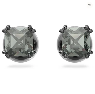 Swarovski Millenia Stud earrings Square Cut, Black, Ruthenium Plated - 5642511