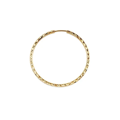 10K Yellow Gold 35mm Sleeper/Keeper/Hoop Earrings