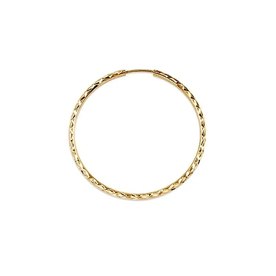 10K Yellow Gold 40mm Sleeper/Keeper/Hoop Earrings