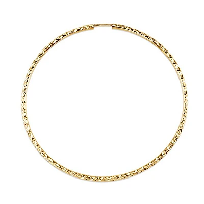 10K Yellow Gold 60mm Sleeper/Keeper/Hoop Earrings