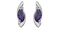 10K White Gold Amethyst Earrings