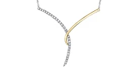 10K White & Yellow Gold 0.33cttw Diamond Pendant, 18"