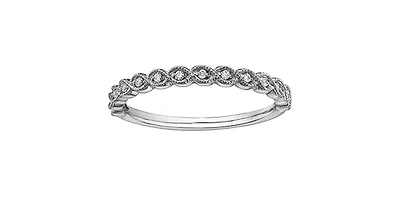 10K White Gold 0.07ctt Diamond Round-Cut Ring, Size 7