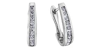 10K White Gold 0.25cttw Diamond Hoop / Huggie Earring
