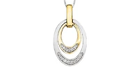 10K White & Yellow Gold 0.10cttw Canadian Diamond Pendant, 18"