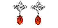 10K 2 Tone Fire Opal Earrings
