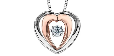 White & Rose Gold Diamond Pendant
