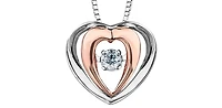 White & Rose Gold Diamond Pendant